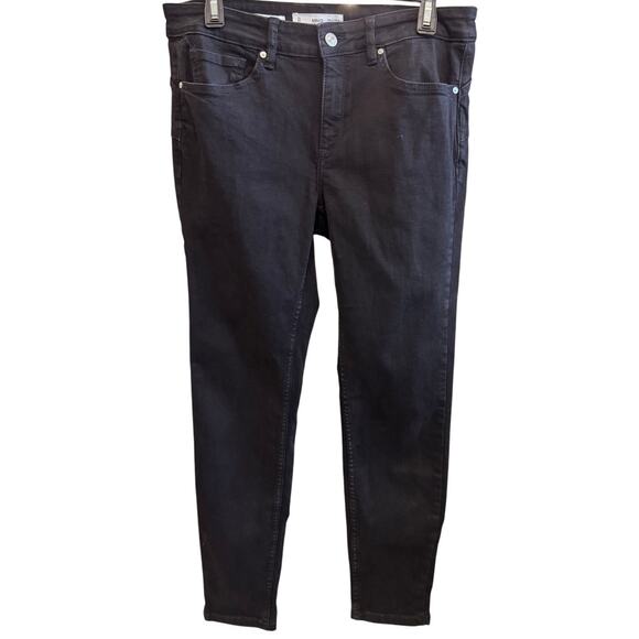 NEW MNG Women's Black Denim Mid Rise Skinny Pushup Jeans Size 10 - Picture 3 of 7